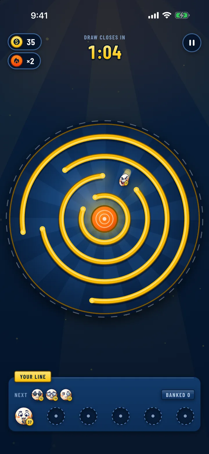 A classic run with the ball orbiting the rings